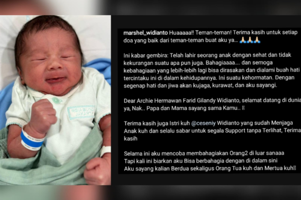 Marshel Widianto dan Cesen eks JKT48 sambut kelahiran anak pertama
