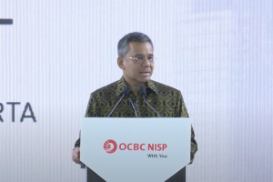 Wakil Menteri Keuangan Suahasil Nazara dalam acara OCBC NISP Business Forum, Selasa (21/3/2023).