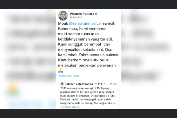 Reaksi Kemenkeu Soal Fatimah Zahratunnisa