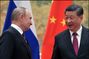 Presiden Rusia Vladimir Putin dan Presiden Cina Xi Jinping