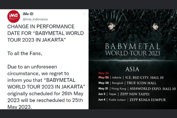 Jadwal Konser Babymetal Dimajukan