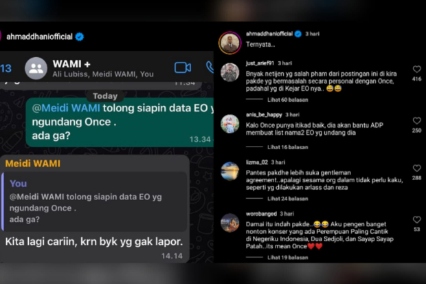 Ahmad Dhani sentil Once Mekel soal royalti lagu
