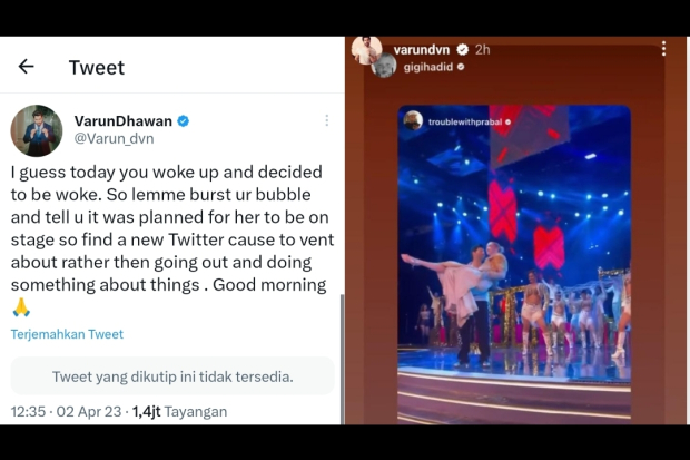 Gigi Hadid dan Varun Dhawan