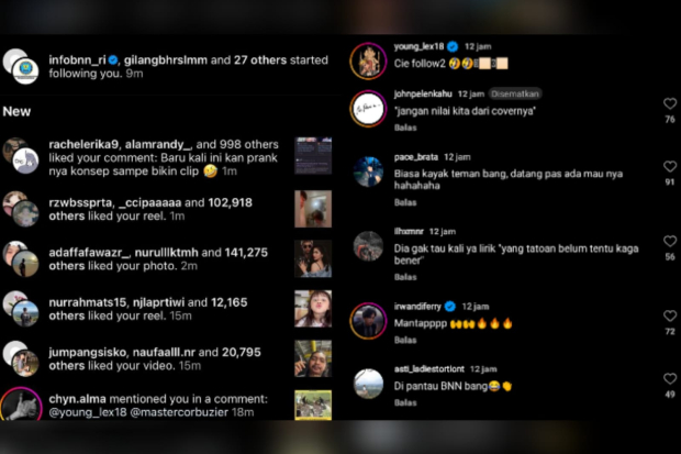 Akun Instagram Young Lex difollow BNN