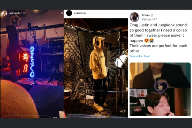Justin Bieber di Rekaman yang Sana dengan Jungkook BTS