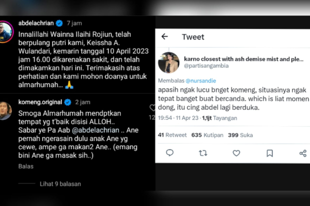 Komentar Komeng saat anak Abdel Achrian meninggal