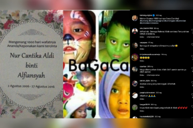 Anak Komeng meninggal dunia