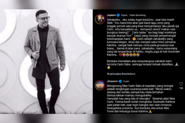 Carlo Saba meninggal dunia, Yovie Widianto berduka