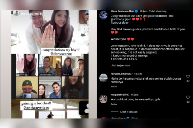 Clarissa Tanoesoedibjo dan Anthony Tjipto tunangan