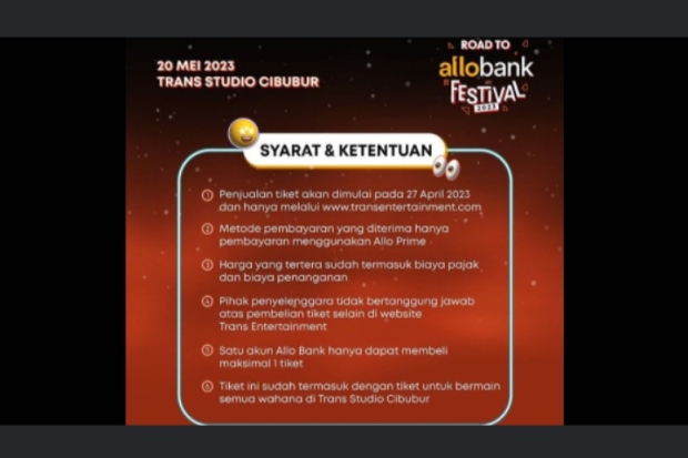 Syarat dan Ketentuan Allo Bank Festival 2023