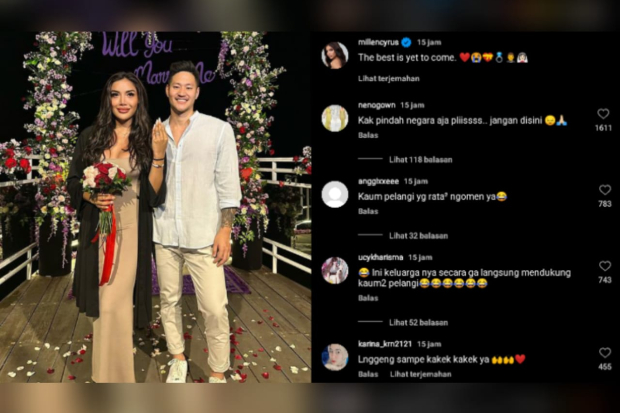 MIllen Cyrus alias Millendaru dan Lionel Lee lamaran