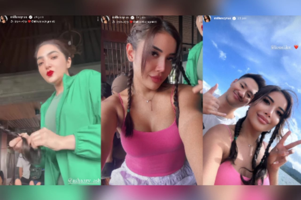 Momen MIllen Cyrus alias Millendaru dan Lionel Lee liburan bersama