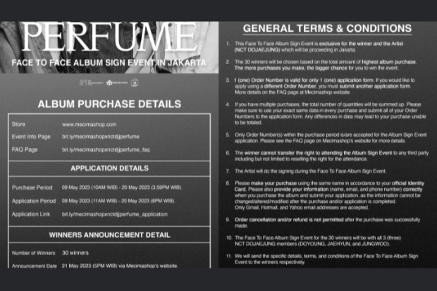 Ketentuan Fansign NCT Dojaejung