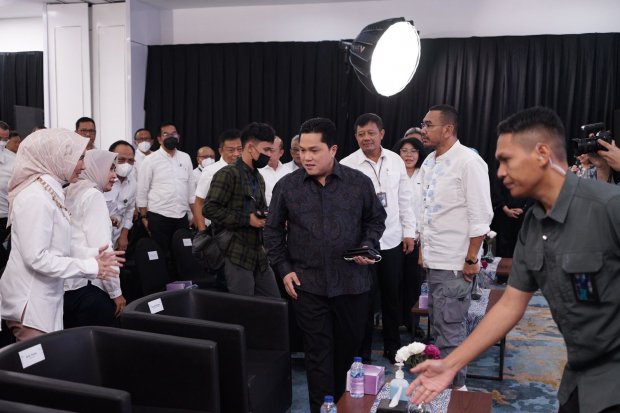 Menteri BUMN, Erick Thohir saat membuka perhelatan BUMN Communications Week 2023 yang diselenggarakan oleh Forum Humas BUMN di Gedung Kementerian BUMN Jakarta, Rabu (3/5) lalu.