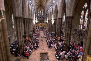 Prosesi Penobatan Raja Charles III di Westminster Abbey, London, Sabtu (6/5/2023)