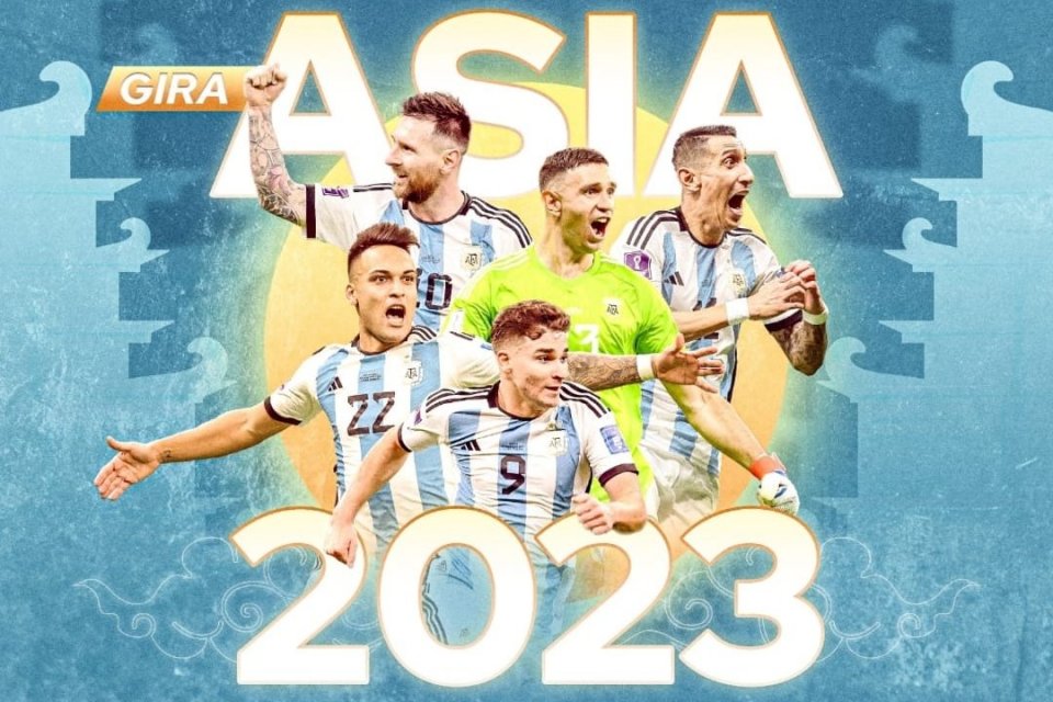 Poster pertandingan persahabatan tim nasional Argentina dengan negara Asia pada 2023.