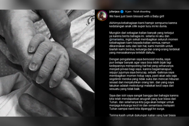 Julian Jacob dan Mirriam Eka punya anak