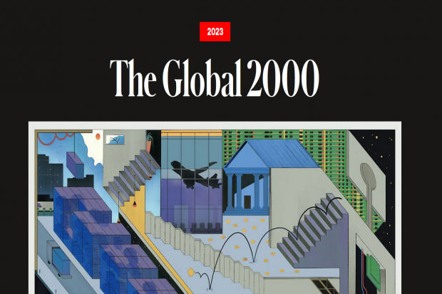 Ilustrasi, tampilan halaman awal laporan Forbes Global 2000.