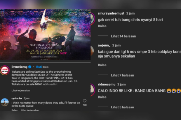 Coldplay di Singapura