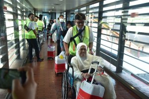 Kloter I Jemaah Haji Mendarat di Bandara Soekarno Hatta