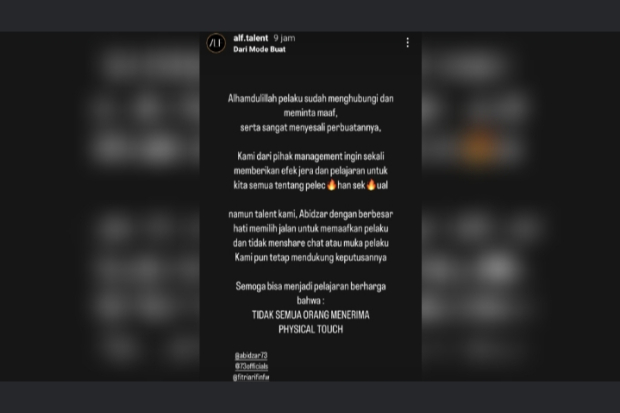 Pernyataan Manajemen Abidzar Al Ghifari