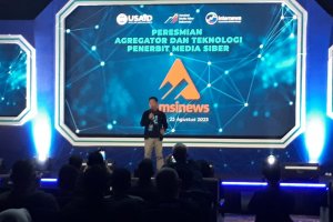 Peluncuran konten agregator Amsinews oleh AMSI di Bandung, Jawa Barat
