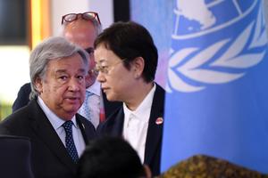 Konferensi pers Sekjen PBB KTT ASEAN