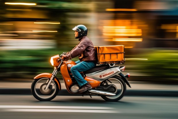 Ilustrasi kurir paket.