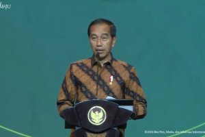 Presiden Joko Widodo di pembukaan Indonesian Furniture Industry And Handicraft Association 2023 di ICE BSD, Banten, Kamis (14/9). Foto: Youtube/Sekret