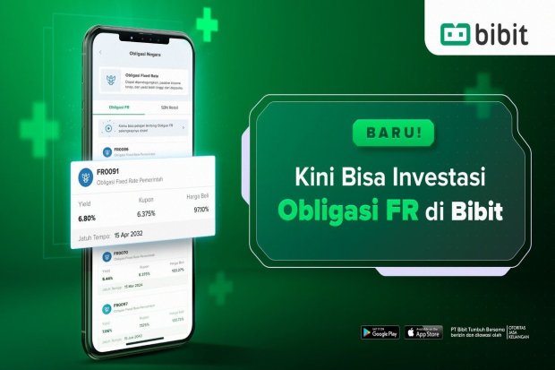 Lewat inovasinya, aplikasi Bibit memungkinkan lebih banyak lagi masyarakat untuk bisa membeli Obligasi Negara Fixed Rate (FR) yang 100 persen dijamin oleh pemerintah Indonesia. 
