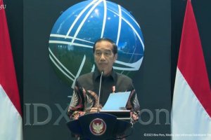 Presiden Joko Widodo saat meresmikan Bursa Karbon Indonesia di Jakarta, Selasa (26/9). Foto; Youtube/Sekretariat Presiden.