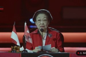 Ketua Umum PDI Perjuangan Megawati Soekarnoputri saat membuka Rakernas PDIP di Jakarta, Jumat (29/9). Foto; Youtube/PDI Perjuangan.