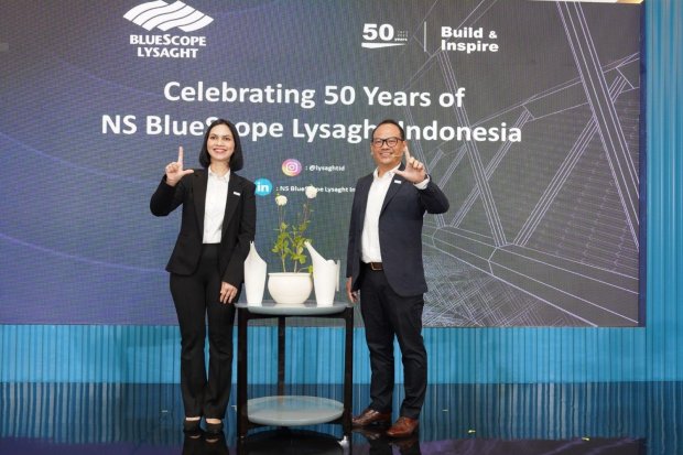 Konferensi Pers Celebrating 50 Years Anniversary of Lysaght Indonesia pada Rabu (11/10) di Jakarta.