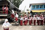 Dapur lapangan TNI masuk sekolah