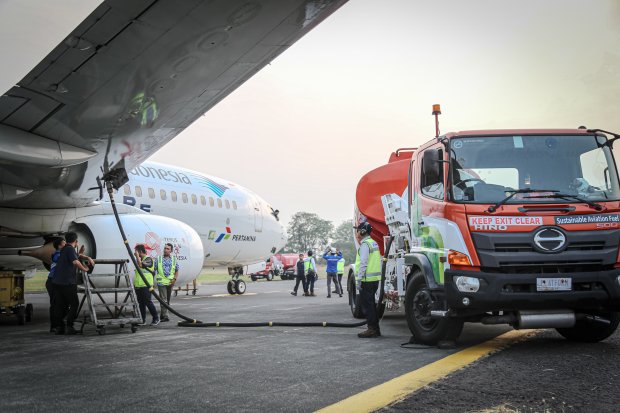Pertamina SAF diluncurkan melalui misi kolaboratif antara Pertamina dan penerbangan komersial Garuda Indonesia.