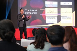 CEO & Co-founder Salt ID Marco Wijaya dalam konferensi pers di Jakarta, Rabu (1/11).