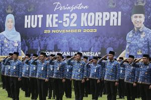 Upacara Peringatan HUT Ke-52 Korpri di Jawa Timur
