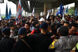 Aksi buruh Kabupaten Bekasi