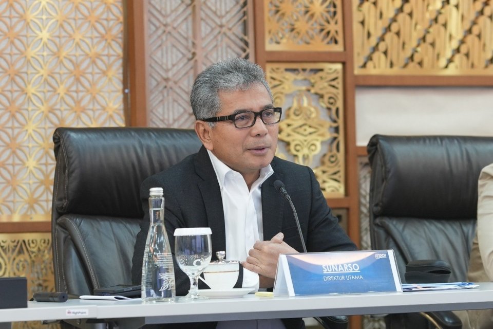 Direktur Utama BRI Sunarso pada Public Expose Live 2023 di Jakarta (30/11).