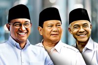 Ilustrasi tiga pasangan capres peserta Pilpres 2024