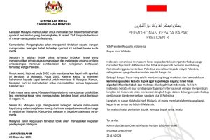 Warganet Indonesia meminta Presiden Jokowi menyusul langkah Malaysia untuk melarang kapal Israel melintas