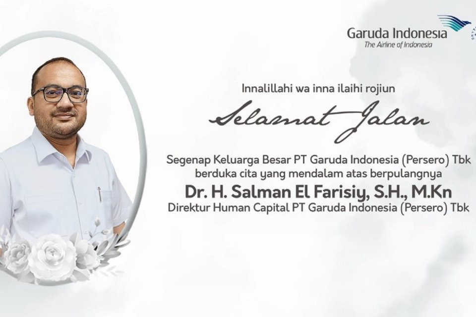 Garuda Indonesia, direktur garuda meninggal dunia, Salman El Farisiy 