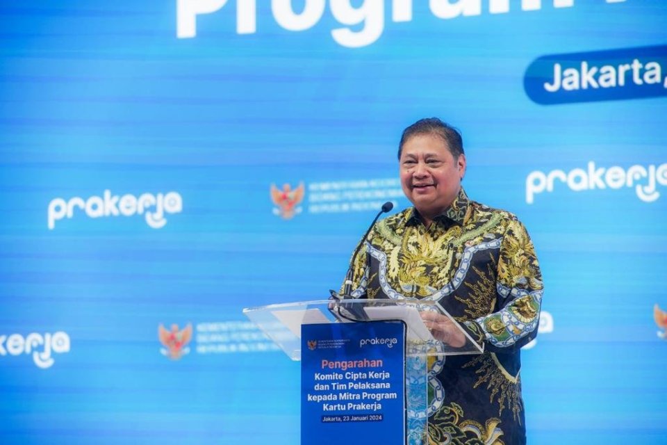 Menteri Koordinator Bidang Perekonomian Airlangga Hartarto mengapresiasi Kartu Prakerja.