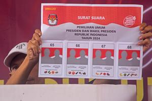 Simulasi pencoblosan pemilu di Banten