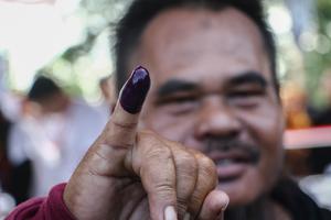 Simulasi pemungutan suara Pemilu 2024 di Palangka Raya