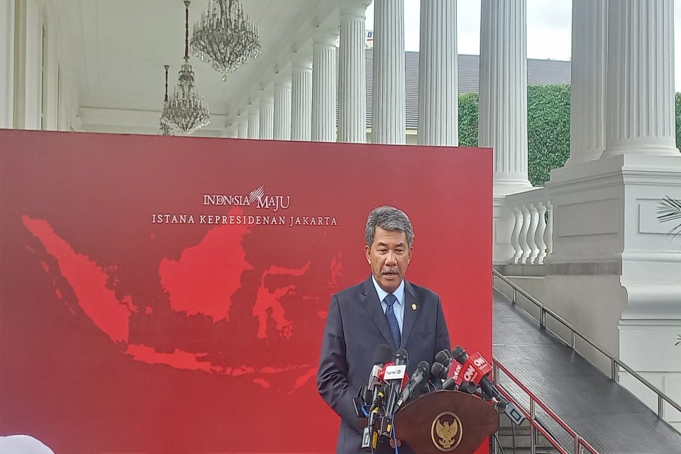 Menlu Malaysia Mohamad bin Hasan di Istana Merdeka, Jakarta, Selasa (6/2). Foto: M Fajar Riyandanu.