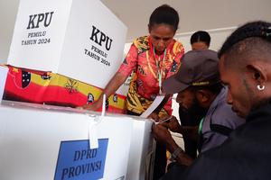 Persiapan pemungutan suara pemilu di perbatasan RI-PNG