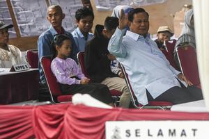 Prabowo gunakan hak pilihnya di Bojong Koneng