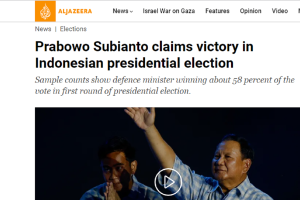 Media asing menyoroti kemenangan Prabowo - Gibran menurut quick count
