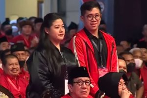 Cucu Megawati Diah Pikatan Putri Haprani saat diperkenalkan dalam acara HUT PDIP ke-50